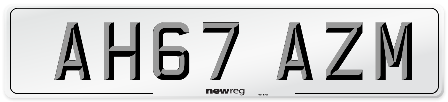 AH67 AZM Number Plate from New Reg